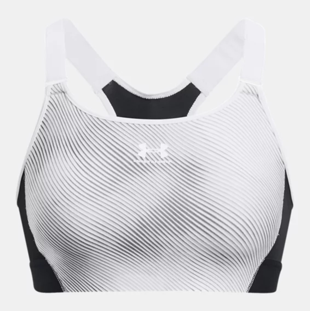 Under Armour Women's Black & White High Support Compression Sports Bra, XS - NWT